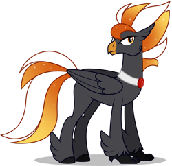 Size: 1280x1237 | Tagged: safe, artist:helenosprime, oc, oc only, oc:weird flame, classical hippogriff, hippogriff, male, simple background, solo, transparent background