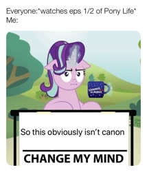 Size: 710x828 | Tagged: safe, artist:aleximusprime, edit, starlight glimmer, pony, unicorn, g4, g4.5, my little pony: pony life, :i, change my mind, chocolate, cup, food, funny, hot chocolate, i mean i see, meme, op is a slowpoke, op isn't even trying anymore
