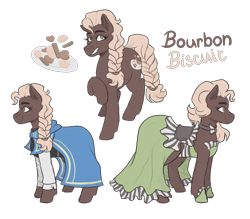 Size: 2400x2100 | Tagged: safe, artist:monnarcha, oc, oc only, oc:bourbon biscuit, earth pony, pony, clothes, dress, female, high res, mare, simple background, solo, transparent background
