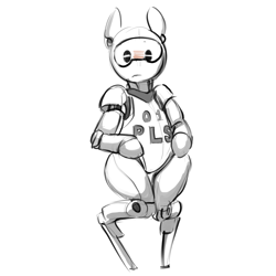 Size: 2000x2000 | Tagged: source needed, safe, artist:dimfann, pony, robot, robot pony, high res, monochrome, solo