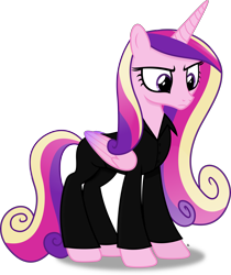 Size: 2848x3397 | Tagged: safe, artist:anime-equestria, princess cadance, alicorn, pony, g4, angry, clothes, female, high res, horn, looking down, mare, shirt, simple background, solo, transparent background, vector, wings