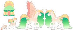 Size: 6097x2556 | Tagged: safe, artist:jackiebloom, oc, oc only, unnamed oc, alicorn, pony, age progression, alicorn oc, baby, baby pony, colt, commission, cutie mark, foal, horn, magical lesbian spawn, male, offspring, parent:applejack, parent:princess celestia, parents:applelestia, simple background, solo, spread wings, stallion, transparent background, wings