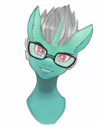 Size: 2560x3200 | Tagged: safe, artist:time-lime, oc, oc:legend, bust, glasses, high res, looking at you, smiling
