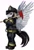 Size: 1895x2800 | Tagged: safe, artist:pridark, oc, oc only, oc:commissar junior, pegasus, anthro, plantigrade anthro, axe, boots, clothes, commission, firefighter, male, red eyes, side view, simple background, smiling, solo, spread wings, white background, wings