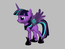 Size: 2000x1500 | Tagged: safe, artist:voltaradragoness, twilight sparkle, oc, oc only, oc:twivine sparkle, alicorn, pony, 3d, alicorn oc, female, horn, simple background, solo, source filmmaker, transparent background, twilight sparkle (alicorn), wings