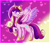 Size: 950x810 | Tagged: safe, artist:esmeia, princess cadance, alicorn, pony, g4, abstract background, cute, cutedance, female, heart, hoof shoes, jewelry, looking up, mare, peytral, raised hoof, smiling, solo, tiara