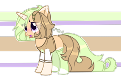Size: 7128x4532 | Tagged: safe, artist:mint-light, oc, oc only, pony, unicorn, abstract background, absurd resolution, clothes, colored hooves, eye clipping through hair, horn, open mouth, simple background, socks, solo, transparent background, unicorn oc