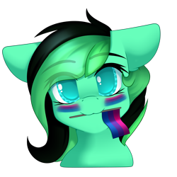 Size: 3000x3000 | Tagged: safe, artist:xcinnamon-twistx, oc, oc only, pony, bisexual female, bisexual pride flag, bisexuality, commission, flag, high res, lgbt, looking at you, pride, pride flag, pride ponies, simple background, solo, transparent background, ych result