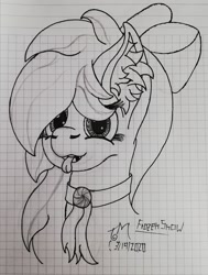 Size: 1616x2134 | Tagged: safe, artist:toli mintdrop, oc, oc only, oc:frozen snow, pegasus, pony, graph paper, lineart, lined paper, solo, traditional art