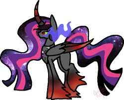 Size: 677x545 | Tagged: safe, artist:void-adoptables, king sombra, twilight sparkle, alicorn, pony, umbrum, g4, chestplate, colored horn, colored wings, colored wingtips, curved horn, dark magic, dark queen, ethereal mane, ethereal tail, female, fusion, horn, jewelry, leg fluff, magic, necklace, red hooves, red wingtips, regalia, simple background, solo, sombra eyes, sombra horn, transparent background, twilight sparkle (alicorn), two toned hair, two toned mane, two toned tail, two toned wings, wavy hair, wavy mane, wavy tail, wings