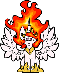 Size: 652x802 | Tagged: safe, artist:void-adoptables, daybreaker, princess celestia, alicorn, pony, g4, clothes, female, jewelry, mane of fire, necklace, regalia, shoes, simple background, sitting, solo, spread wings, tiara, transparent background, wavy mane, wings
