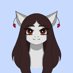 Size: 1000x1000 | Tagged: safe, artist:vaiola, pony, avatar, bust, ear piercing, earring, icon, jewelry, long mane, looking at you, piercing, portrait, simple background, smiling, smiling at you, solo
