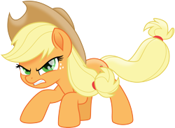 Size: 4078x3000 | Tagged: safe, artist:cloudy glow, artist:yanoda, applejack, earth pony, pony, g4, my little pony: the movie, .ai available, cowboy hat, cutie mark, female, freckles, hat, high res, looking at you, mare, movie accurate, protective pose, simple background, solo, stetson, transparent background, vector