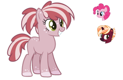 Size: 1024x666 | Tagged: safe, artist:sapphiretwinkle, pinkie pie, oc, oc:bubble tea, earth pony, pony, g4, female, magical lesbian spawn, mare, offspring, parent:oc:bubble tea, parent:pinkie pie, parents:canon x oc, simple background, transparent background