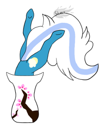 Size: 560x685 | Tagged: safe, artist:silver-of-the-gold, oc, oc:fleurbelle, alicorn, pony, alicorn oc, female, horn, mare, simple background, stuck, tail, transparent background, wings