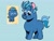 Size: 1330x1022 | Tagged: safe, artist:woollily, smallfry, earth pony, pony, g4, g4.5, my little pony: pony life, the best of the worst, blank flank, blue background, colt, male, simple background, solo