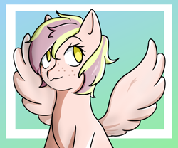 Size: 2400x2000 | Tagged: safe, artist:kosaa4, oc, oc only, oc:lavender whisper, pegasus, pony, eyelashes, femboy, freckles, girly, high res, male, spread wings, stallion, wings