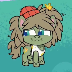 Size: 480x480 | Tagged: safe, screencap, dishwater slog, earth pony, pony, g4.5, my little pony: pony life, the best of the worst, cropped, cute, male, sad, solo, stallion, waterbetes