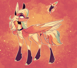 Size: 1586x1410 | Tagged: safe, artist:iheyyasyfox, oc, oc only, pegasus, pony, female, magical lesbian spawn, mare, offspring, parent:rainbow dash, parent:sunset shimmer, parents:sunsetdash, solo