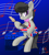 Size: 1526x1700 | Tagged: safe, artist:notadeliciouspotato, octavia melody, earth pony, pony, g4, amplifier, atg 2020, background pony, bipedal, britavia, electric guitar, female, gradient background, guitar, mare, musical instrument, newbie artist training grounds, raised leg, signature, smiling, solo, union jack