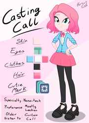 Size: 1800x2500 | Tagged: safe, artist:horsecat, oc, oc only, oc:casting call, equestria girls, g4, clothes, duckery in the comments, female, graveyard of comments, reference sheet, solo, user meltdown in the comments