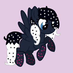 Size: 458x460 | Tagged: safe, artist:rosienature123, oc, oc only, oc:moon light, pegasus, pony, flying, looking down, pegasus oc, solo, wings