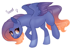 Size: 2021x1423 | Tagged: safe, artist:ddm-adopts, oc, oc only, oc:sunset, pegasus, pony, female, mare, pegasus oc, simple background, solo, transparent background, wings