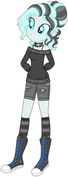 Size: 1066x2742 | Tagged: safe, artist:mintoria, oc, oc only, oc:dark descent, equestria girls, g4, boots, clothes, converse, shoes, shorts, simple background, socks, solo, striped socks, sweater, transparent background