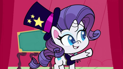 Size: 1920x1080 | Tagged: safe, screencap, rarity, pony, unicorn, disappearing act, g4.5, my little pony: pony life, hat, magician outfit, magician rarity, top hat