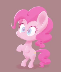 Size: 1676x1994 | Tagged: safe, artist:noupu, pinkie pie, earth pony, pony, g4, bipedal, cute, diapinkes, female, mare, simple background, smiling, solo