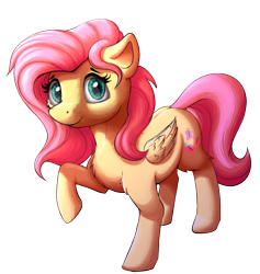 Size: 800x843 | Tagged: safe, artist:shaliwolf, fluttershy, pegasus, pony, g4, female, looking at you, raised hoof, simple background, solo, transparent background