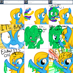 Size: 1924x1924 | Tagged: safe, artist:marytheechidna, oc, oc:internet explorer, earth pony, pony, ask internet explorer, boop, browser ponies, female, gak, gak pony, internet explorer, mare, ponified