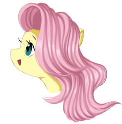 Size: 527x536 | Tagged: safe, artist:nijidashiey7, fluttershy, pony, g4, bust, cute, female, looking away, looking up, mare, open mouth, profile, shyabetes, sidemouth, simple background, smiling, solo, white background