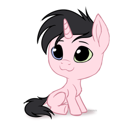 Size: 2599x2587 | Tagged: safe, artist:starshade, oc, oc only, oc:sucata, pony, unicorn, cute, full body, heterochromia, high res, male, simple background, smiling, solo, white background