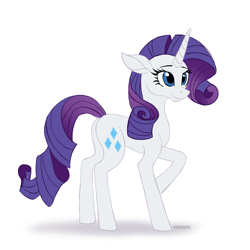 Size: 3500x3500 | Tagged: safe, artist:starshade, rarity, pony, unicorn, g4, cute, female, full body, high res, mare, simple background, smiling, solo, white background