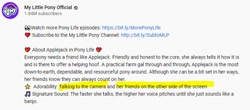Size: 714x314 | Tagged: safe, applejack, g4.5, my little pony: pony life, official, breaking the fourth wall, description, promo, youtube, youtube description