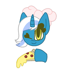Size: 723x682 | Tagged: safe, artist:adoptablesextreme, oc, oc:fleurbelle, alicorn, pony, alicorn oc, bow, female, food, hair bow, holding hands, horn, mare, meat, one eye closed, pepperoni, pepperoni pizza, pizza, simple background, smiling, transparent background, wings, yellow eyes