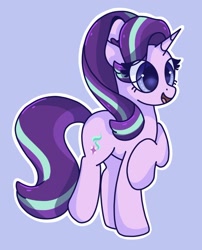 Size: 1080x1339 | Tagged: safe, artist:plethxra, starlight glimmer, pony, unicorn, g4, cute, female, glimmerbetes, mare, purple background, simple background, solo