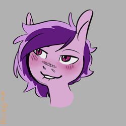 Size: 2048x2048 | Tagged: safe, artist:possibly owl, oc, oc only, oc:lavender love, earth pony, pony, blushing, high res, lip bite, male, stallion