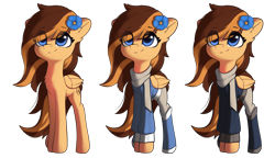 Size: 3117x1800 | Tagged: safe, artist:freeedon, oc, oc only, oc:aerion featherquill, pegasus, pony, clothes, commission, female, flower, flower in hair, mare, scarf, simple background, solo, transparent background, windswept mane, wings, ych result