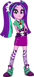 Size: 1417x3155 | Tagged: safe, artist:sketchmcreations, aria blaze, equestria girls, g4, clothes, commission, crossed arms, female, gem, kneesocks, looking at you, pigtails, shoes, simple background, siren gem, skirt, smiling, sneakers, socks, solo, transparent background, twintails, vector