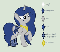 Size: 2608x2232 | Tagged: safe, artist:lominicinfinity, oc, oc only, oc:rosalinda sparks, alicorn, pony, female, high res, mare, reference sheet, simple background, solo, two toned wings, wings
