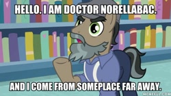 Size: 600x337 | Tagged: safe, edit, edited screencap, screencap, doctor caballeron, earth pony, pony, daring doubt, g4, caption, groom q.q. martingale, image macro, male, memeful.com, paper-thin disguise, solo, stallion, text, the simpsons