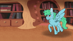 Size: 1920x1080 | Tagged: safe, artist:euspuche, oc, oc only, oc:azure glide, pegasus, pony, animated, book, candle, frame by frame, gif, jumping, library, male, reading, solo, stallion, trotting, wings