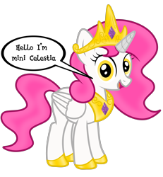 Size: 3840x4154 | Tagged: safe, artist:damlanil, princess celestia, oc, oc:storm cloud, alicorn, pony, g4, alicornified, clothes, cosplay, costume, crown, fake horn, female, gem, gift art, happy, hoof shoes, horn, implied princess celestia, jewelry, looking at you, mare, race swap, regalia, simple background, solo, transparent background, vector, wings