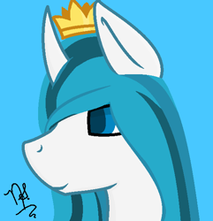 Size: 570x592 | Tagged: safe, artist:nathy2001, queen chrysalis, oc, oc only, oc:papillon, pony, crown, cute, cutealis, jewelry, princess chrysalis, regalia, solo