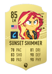 Size: 620x874 | Tagged: safe, sunset shimmer, equestria girls, equestria girls specials, g4, my little pony equestria girls: better together, my little pony equestria girls: rollercoaster of friendship, female, fifa, football, fut draft, simple background, solo, sports, transparent background