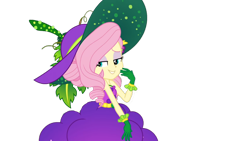Size: 1280x720 | Tagged: safe, artist:victorfazbear, edit, edited screencap, screencap, fluttershy, equestria girls, equestria girls series, g4, holidays unwrapped, o come all ye squashful, spoiler:eqg series (season 2), background removed, bare shoulders, clothes, cornucopia costumes, dress, female, food, grapes, hat, simple background, solo, transparent background