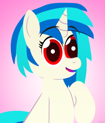 Size: 5658x6600 | Tagged: safe, artist:agkandphotomaker2000, dj pon-3, vinyl scratch, pony, unicorn, g4, cute, female, lineless, looking at you, mare, open mouth, raised hoof, simple background, solo, vinylbetes