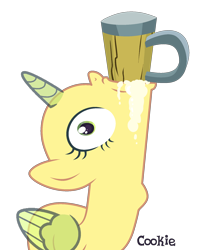 Size: 1492x1800 | Tagged: safe, artist:mint-light, oc, oc only, alicorn, pony, g4, alcohol, alicorn oc, base, beer, drinking, eyelashes, female, gulp, horn, mare, mouth hold, mug, simple background, solo, throat bulge, transparent background, transparent horn, transparent wings, wings